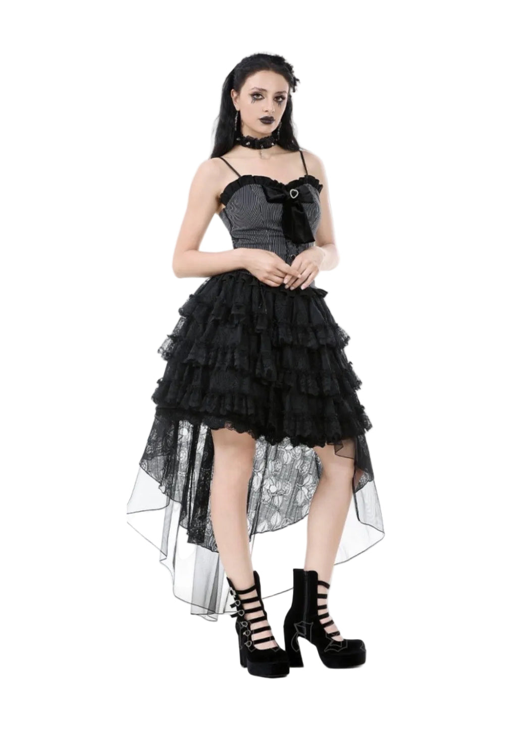 Hi-Lo Net Lace Tail Skirt