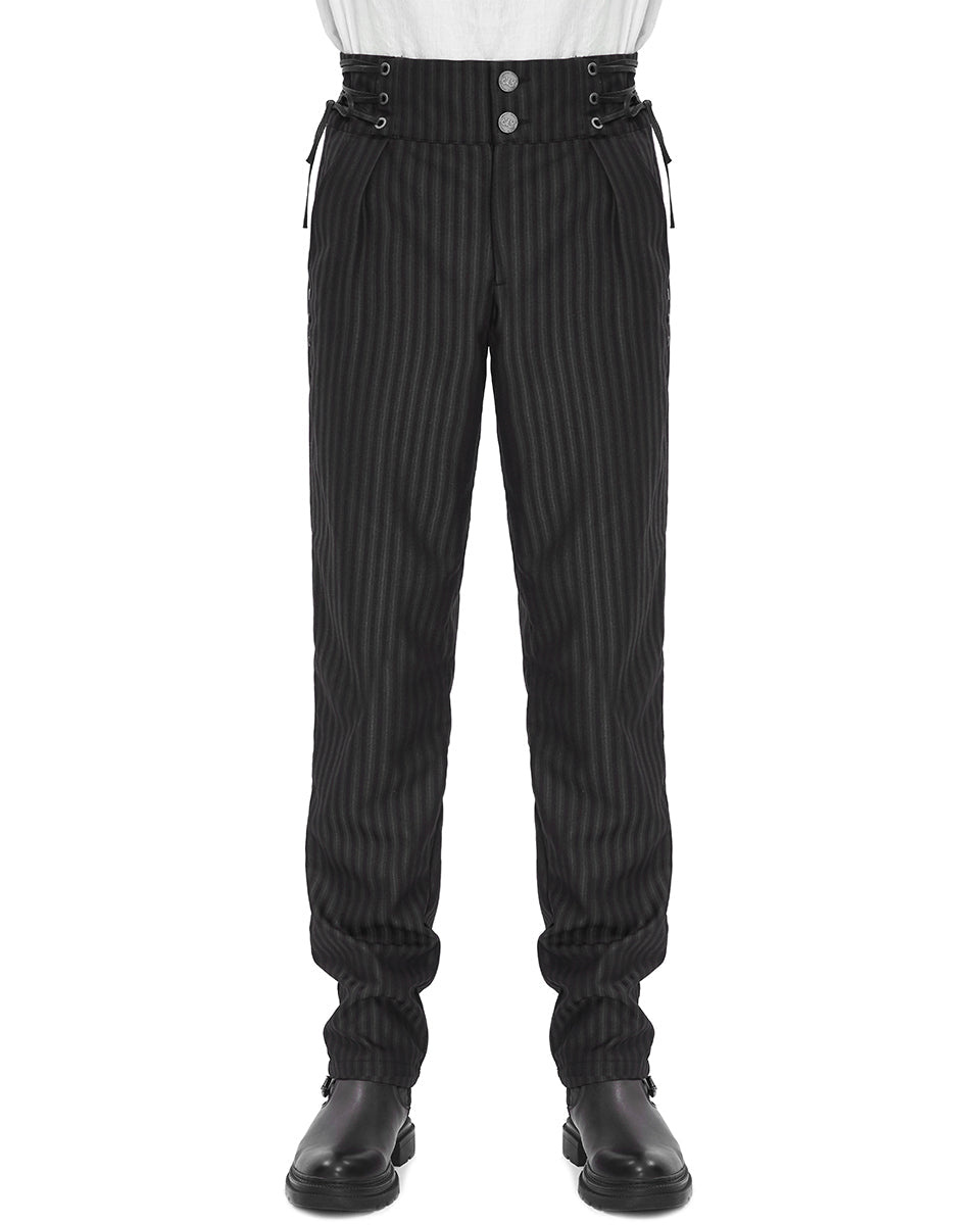 Pinstripe Button Trousers