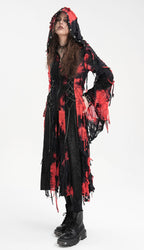 Black & Red Bloody Shredded Hood Jacket