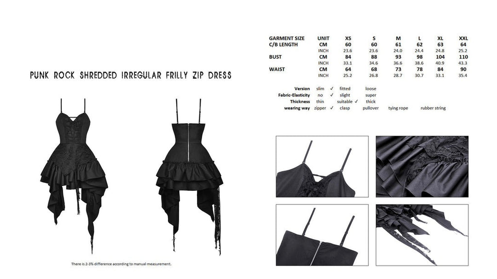 Shredded Frilly Waterfall Dress