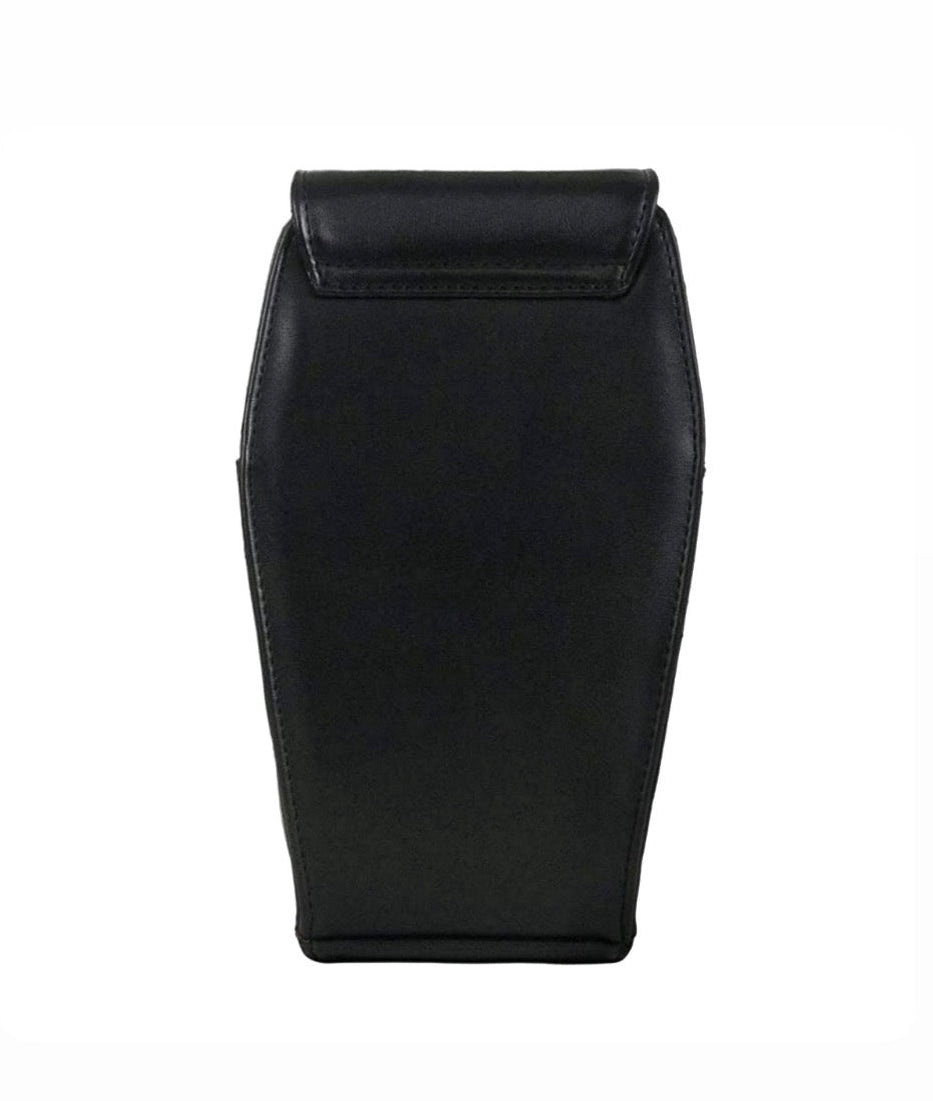 Mini Black Coffin Chain Bag With Metal Crucifix