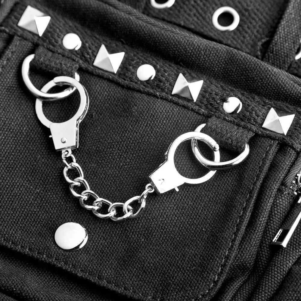 Black Handcuff Eyelet Handbag