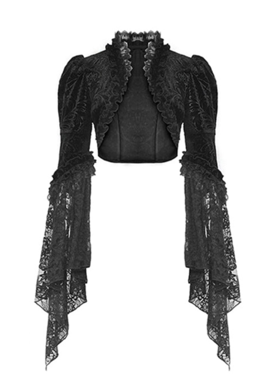 Patterned Lace Sleeve Shrug