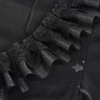 Gothic Crucifix Print Ruffle Blouse