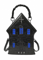 Blue Haunted House Crucifix Bag