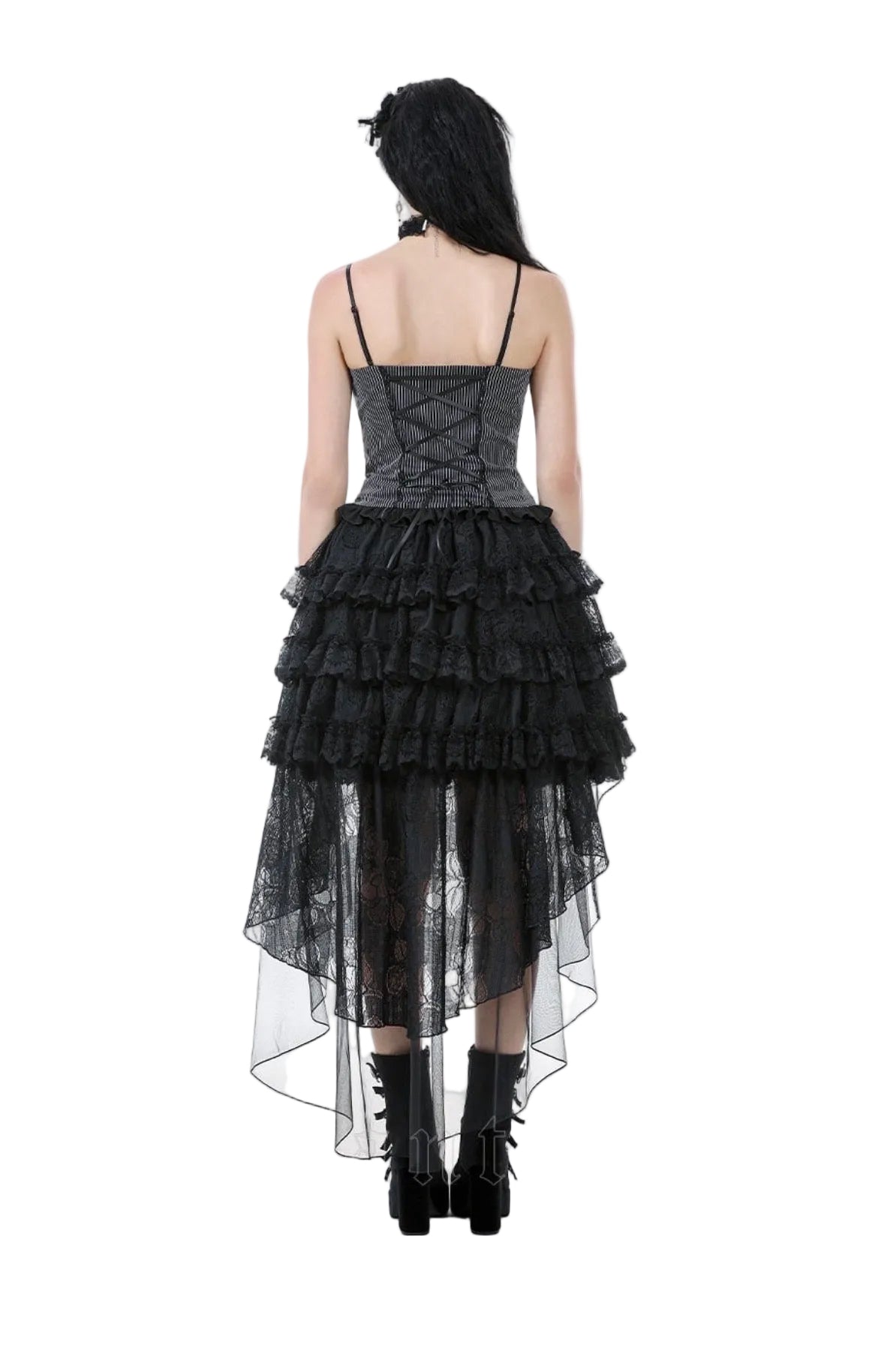Hi-Lo Net Lace Tail Skirt