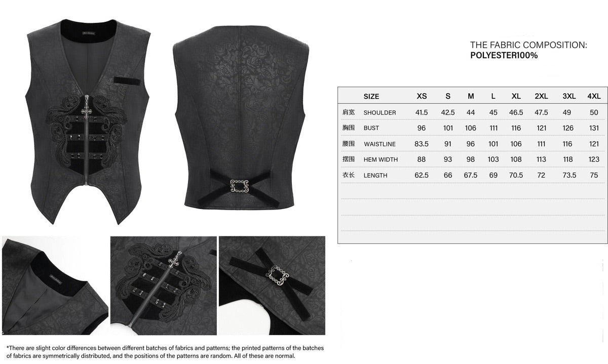 Rose Print Crucifix Waistcoat