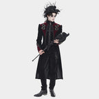 Big Buckle Long Velvet Black Gothic Jacket