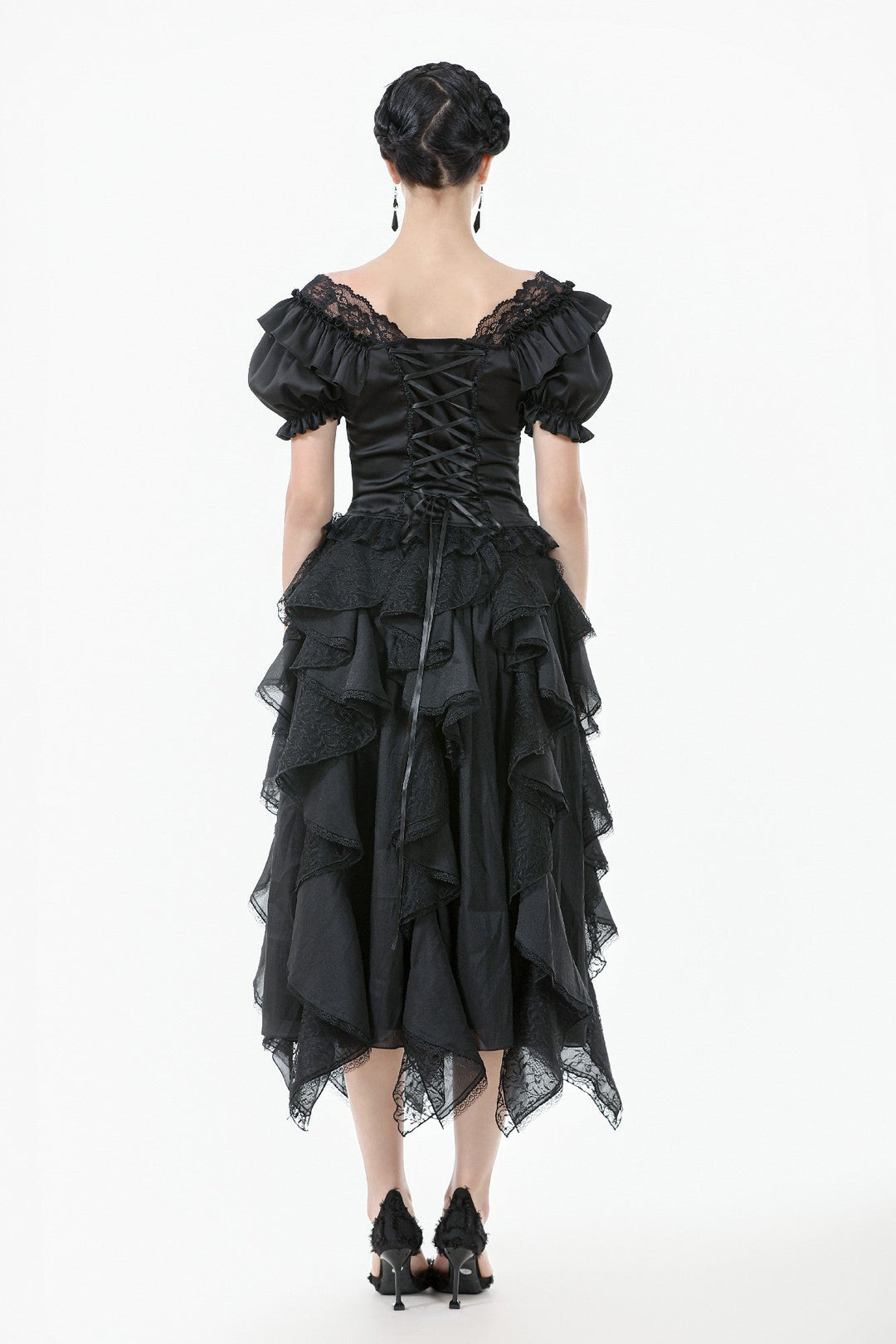 Ruffle Pleat Lace Blouse