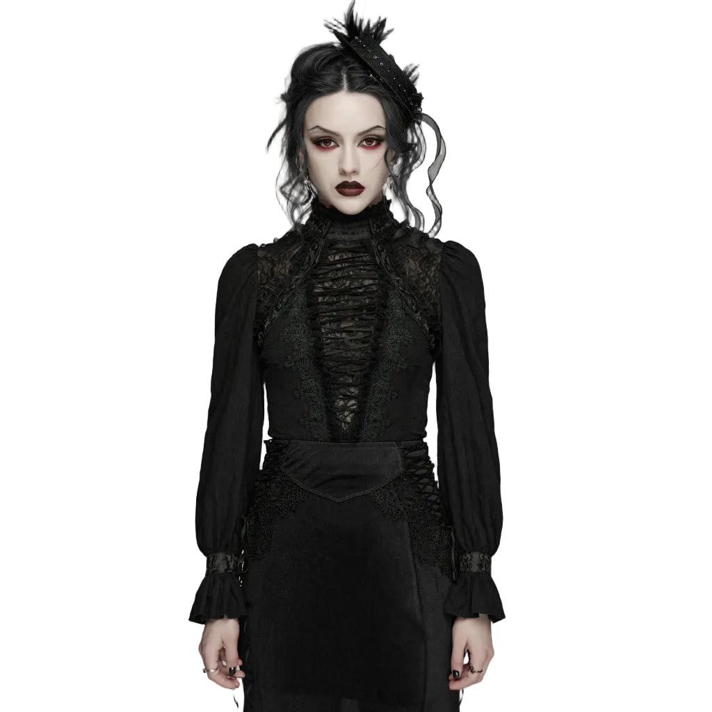 High Neck Laced Blouse