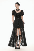 Velvet Lace Skirt Mini Dress