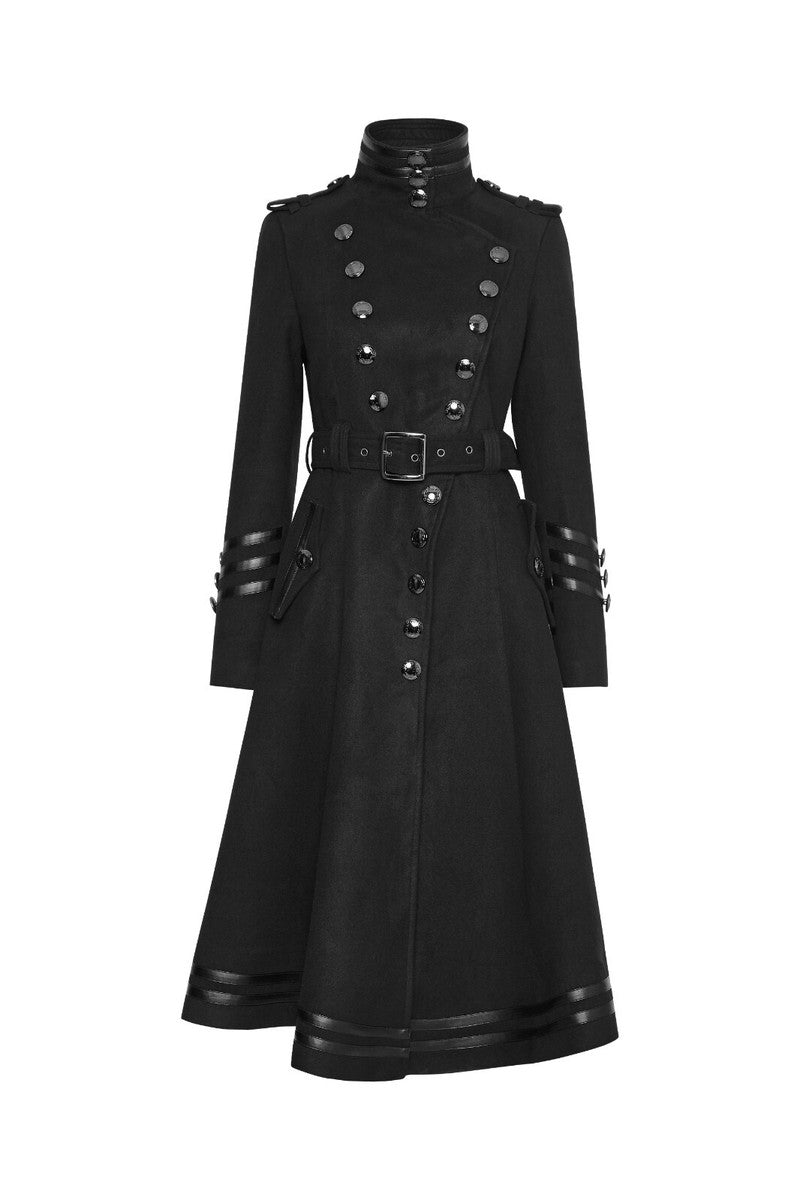 Women’s Military Uniform Belt Long Coat