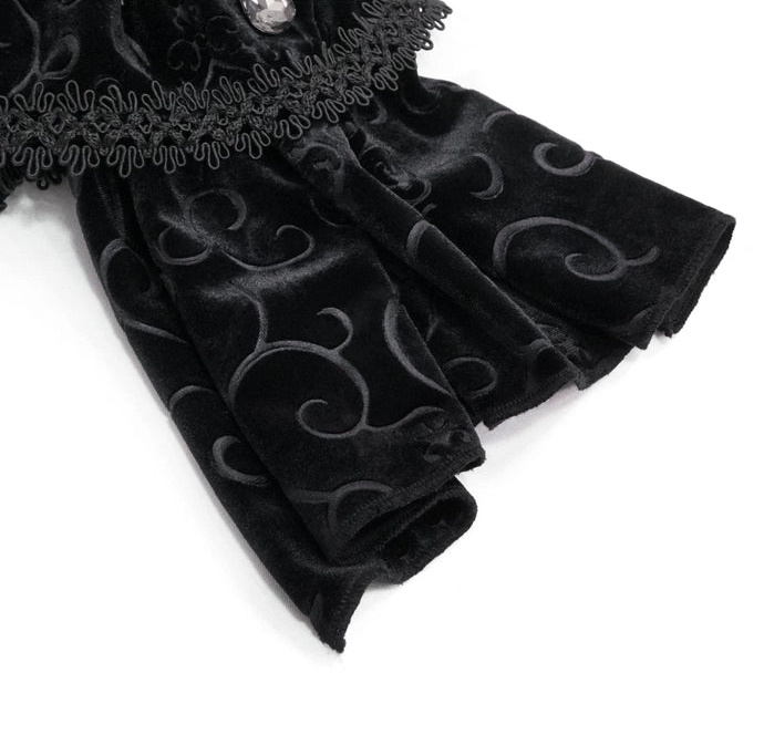 Velvet Feather Jewel Clip On Cravat