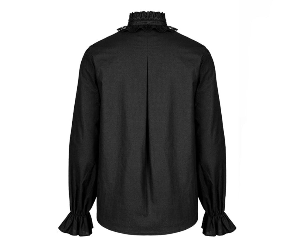Ruffle Lace Up V Neck Shirt