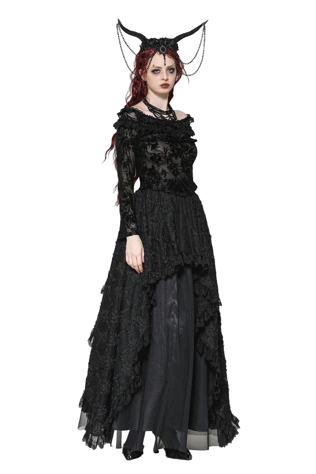 Flower Vine Bardot Frill Blouse