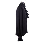 Black Victorian Chiffon Ruffle Shirt