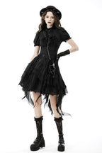 Ruffle Neckline Short Blouse