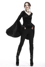 Velvet Big Bat Sleeve Blouse