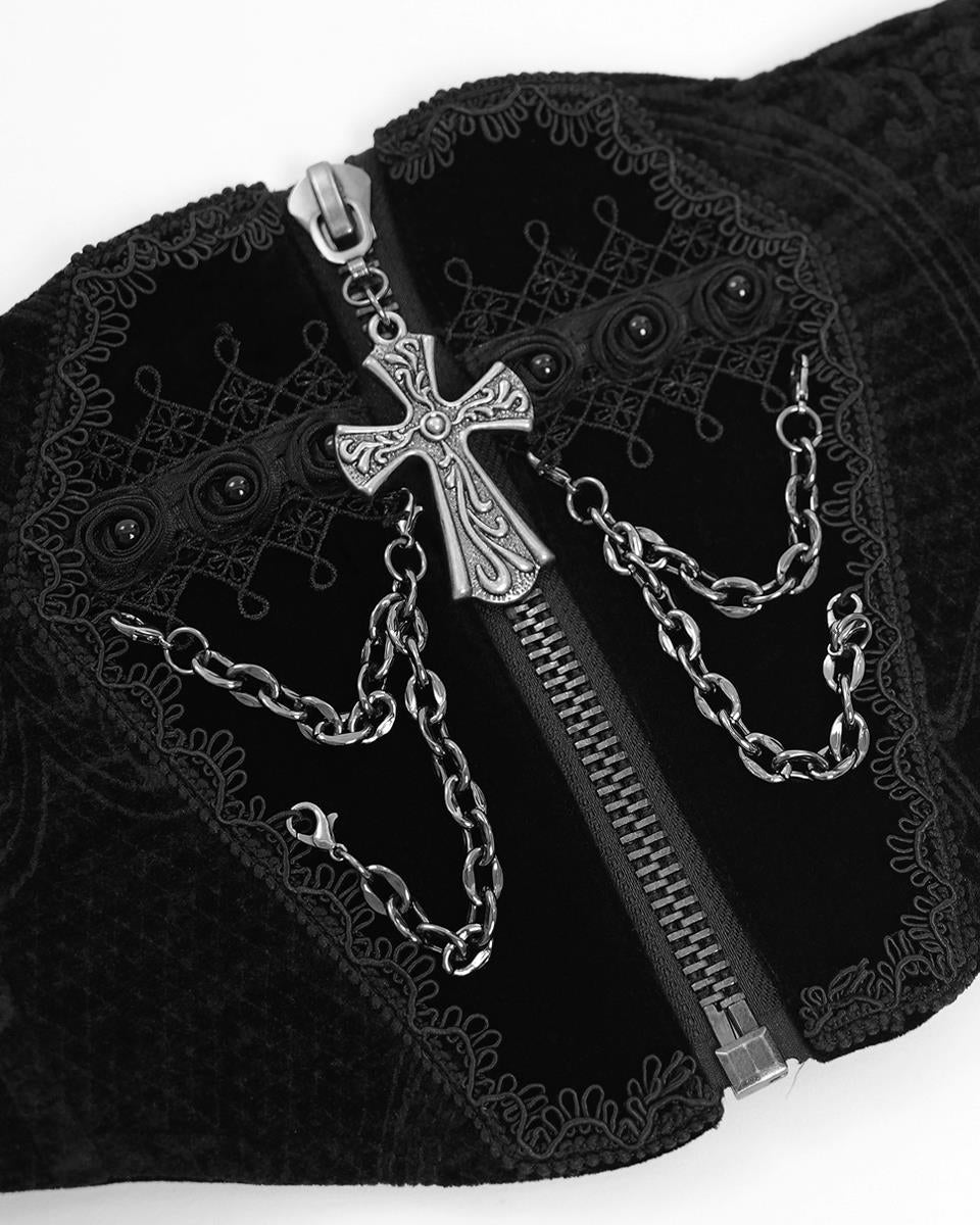 Unisex Crucifix Chained Gothic Corset Belt