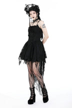 Strap Lace Trail Mini Dress