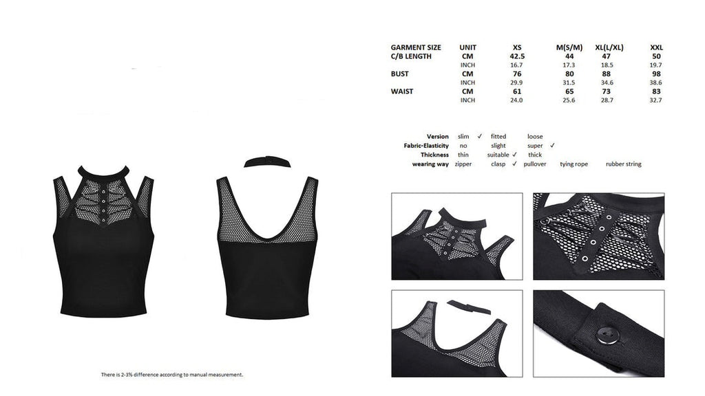 Sleeveless Halter Neck Net Tank Top
