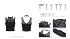 Sleeveless Halter Neck Net Tank Top