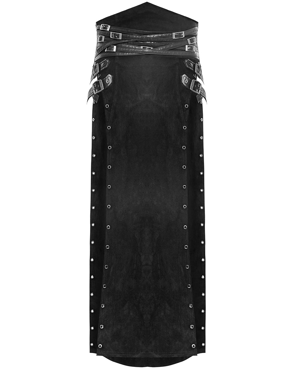 Katana Buckle Side Split Men’s Skirt