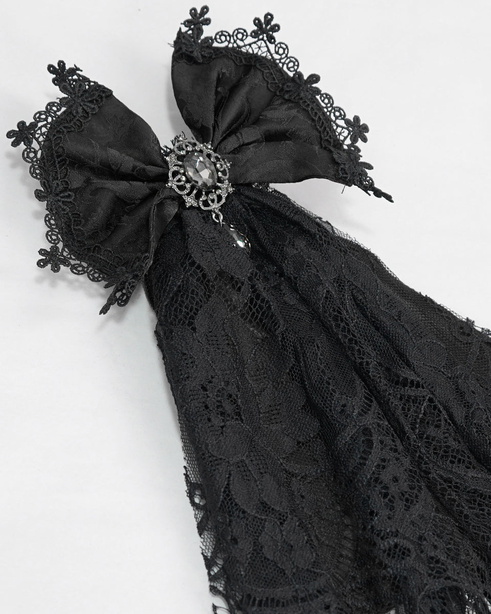Lace Bow Jewel Cravat