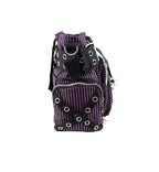 Black & Purple Stripe Handcuff Eyelet Handbag