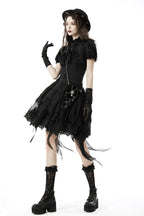 Ruffle Neckline Short Blouse