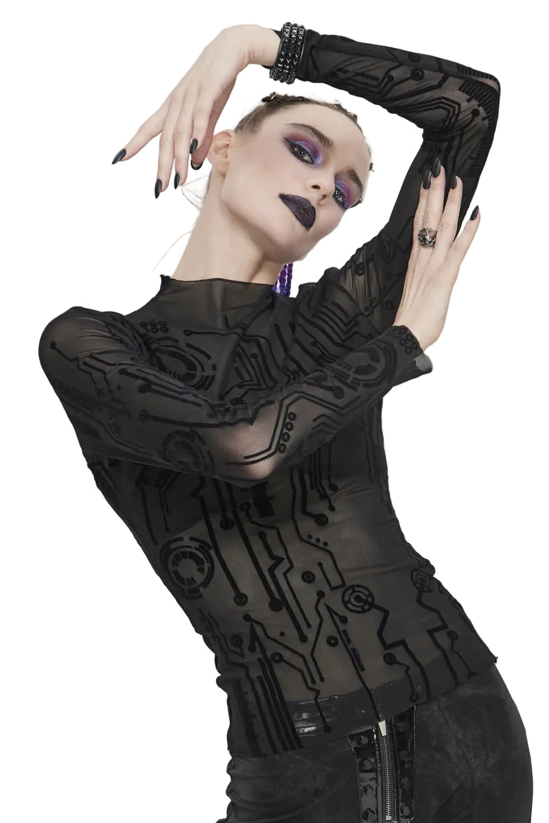 Abstract Sheer Top