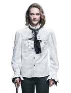 White Paisley Jacquard Shirt With Cravat