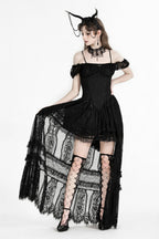Romantic Lace Trail Bardot Strap Dress