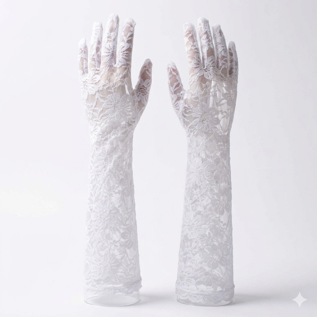 Long Lace White Black