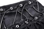 Criss Cross Heart Zip Ruffle Mini Skirt