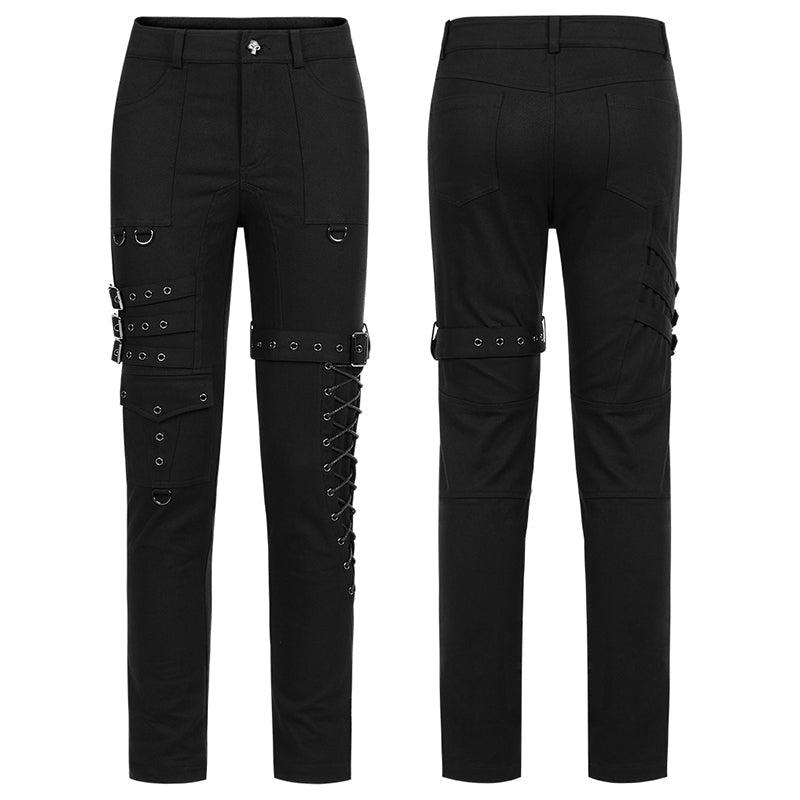 Straight Leg Triple Buckle Trousers