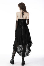 Dovetail Halter Neck Lace Net Dress