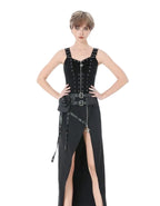 Punk Eyelet Zip Lace Zip Tank Top