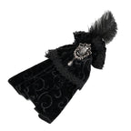 Velvet Feather Jewel Clip On Cravat