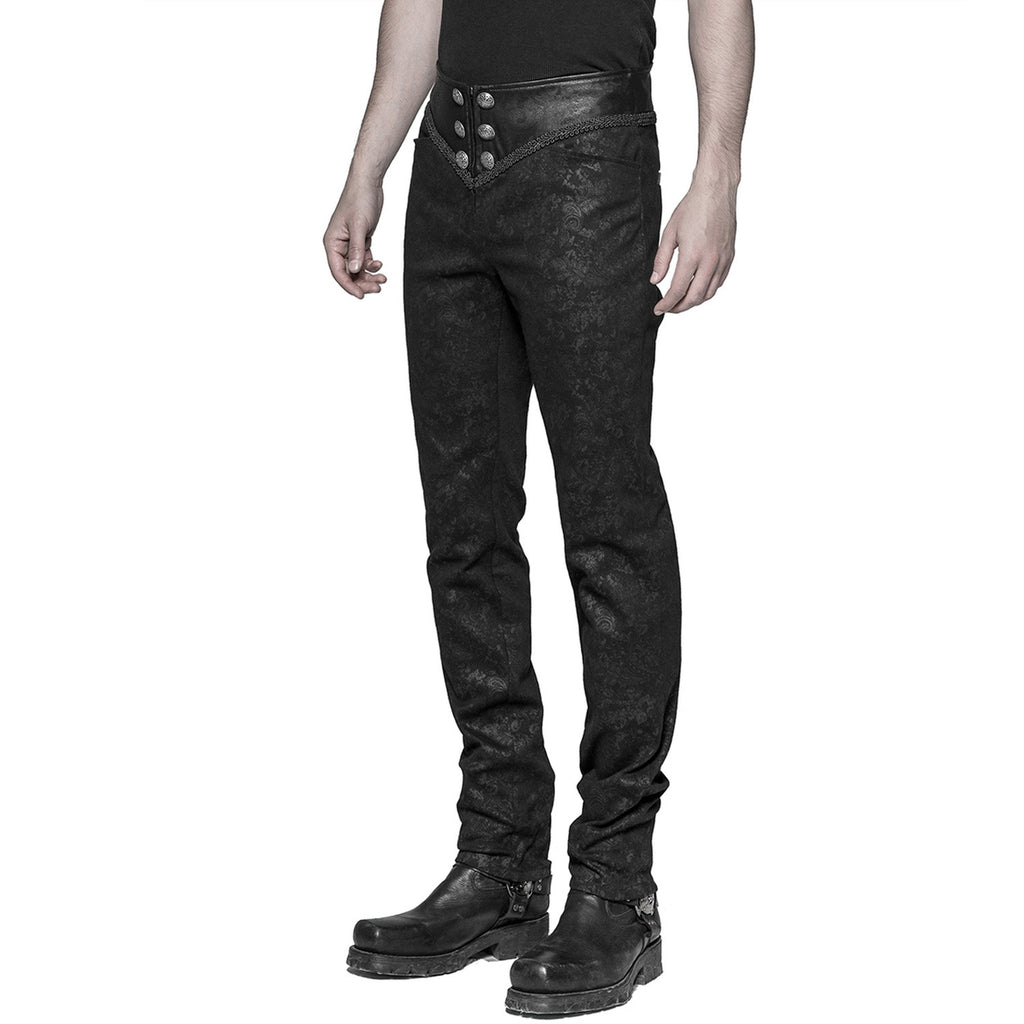 Victorian Button Leather Design Trousers