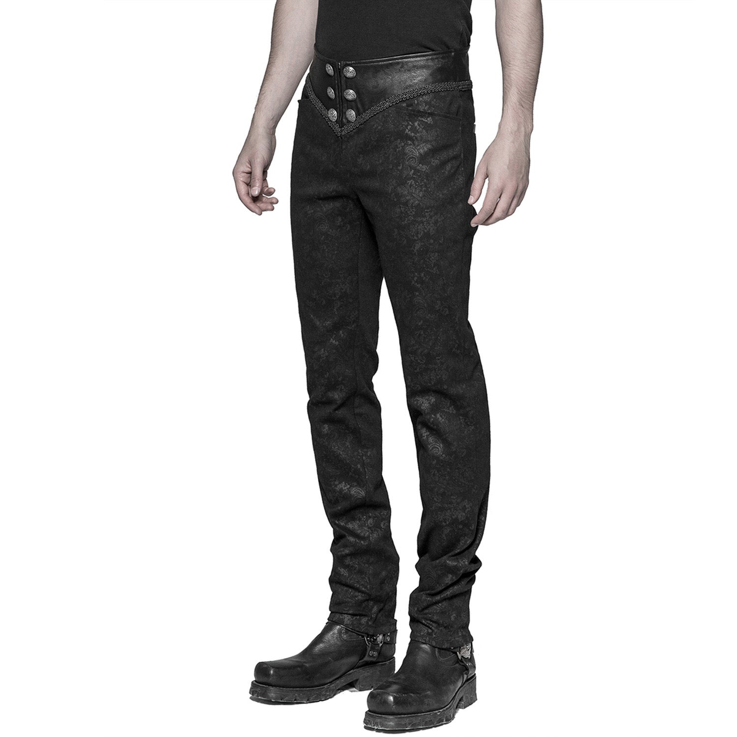 Victorian Button Leather Design Trousers