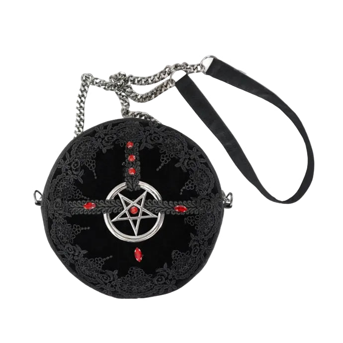 Circular Red Gem Pentagram Bag