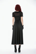 Panel Split Floral Net Maxi Skirt