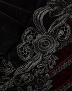 Black & Red Crafted Gothic Velvet Jacket