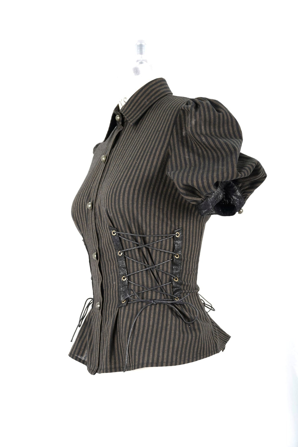 Brown Pinstripe Steampunk Shirt