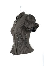 Brown Pinstripe Steampunk Shirt