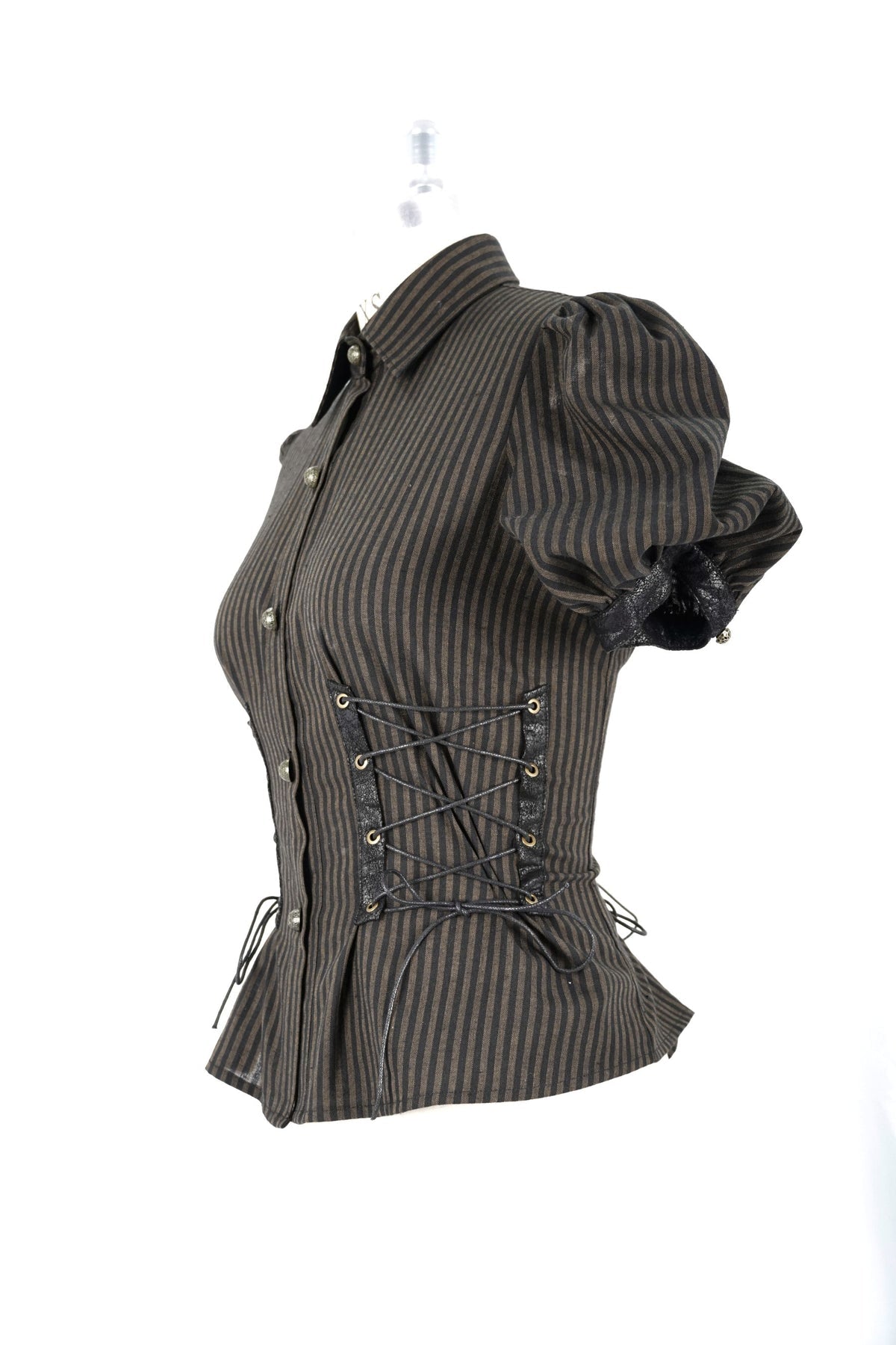Brown Pinstripe Steampunk Shirt