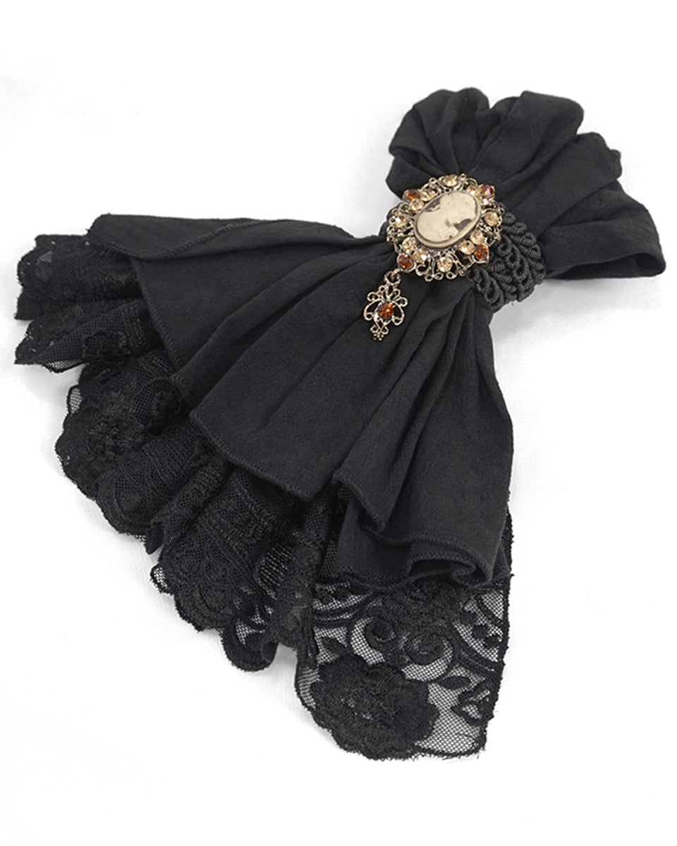 Broach Clip On Gothic Cravat