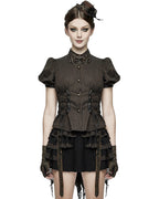 Brown Pinstripe Steampunk Shirt
