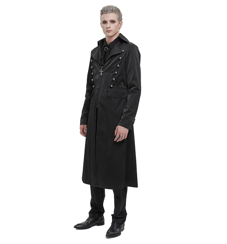 Stylish Crucifix Zip Trench Coat